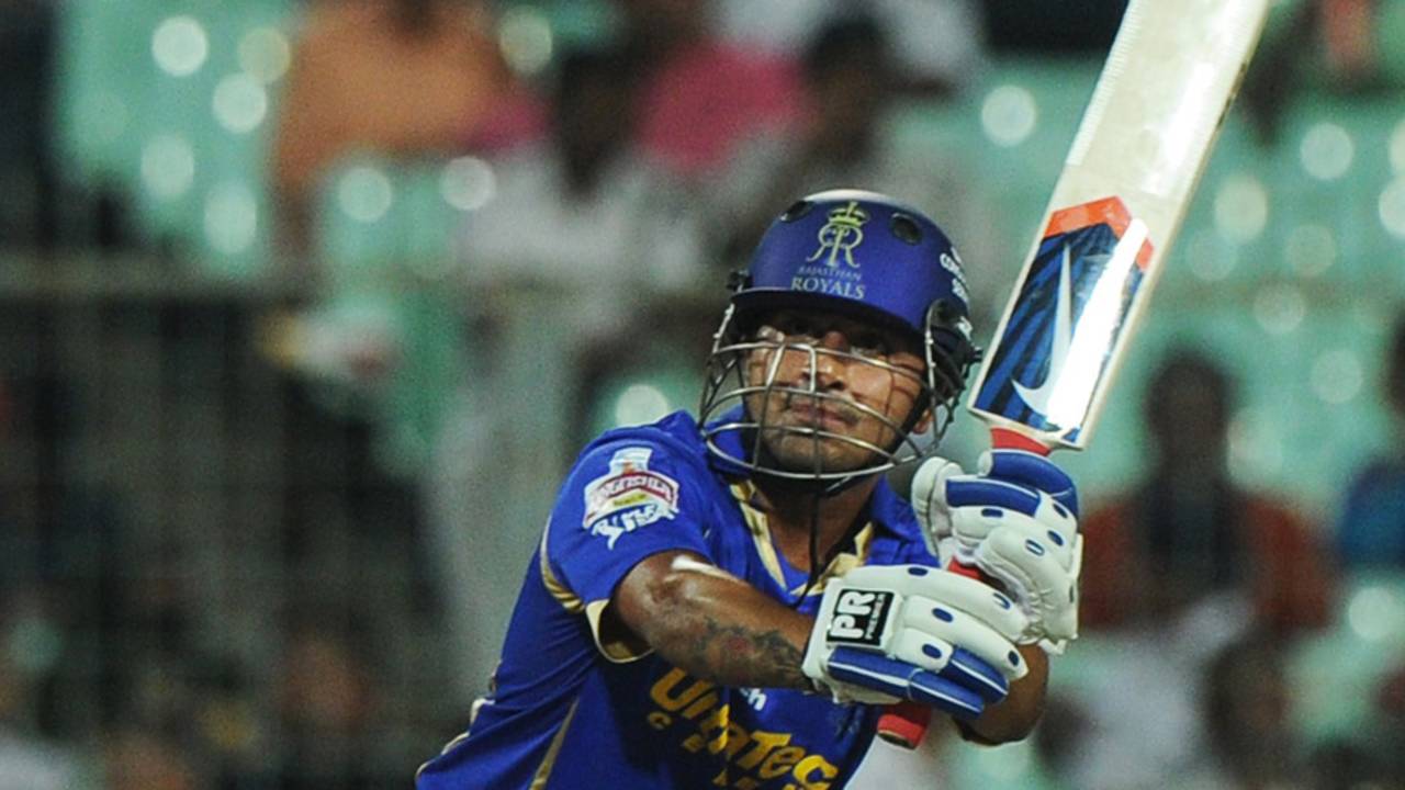 Shreevats Goswami chips over midwicket, Kolkata Knight Riders v Rajasthan Royals, IPL 2012, Kolkata, April 13, 2012