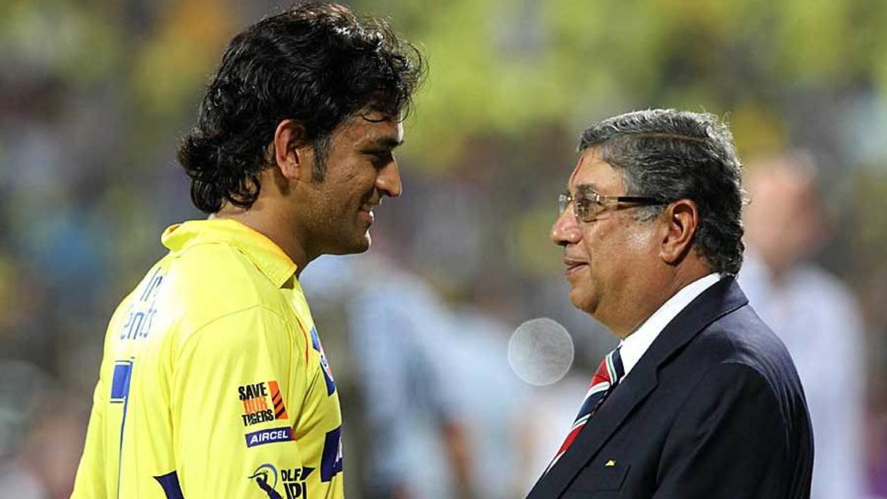 MS Dhoni and N Srinivasan have shared a close relationship for a number of years now&nbsp;&nbsp;&bull;&nbsp;&nbsp;AFP