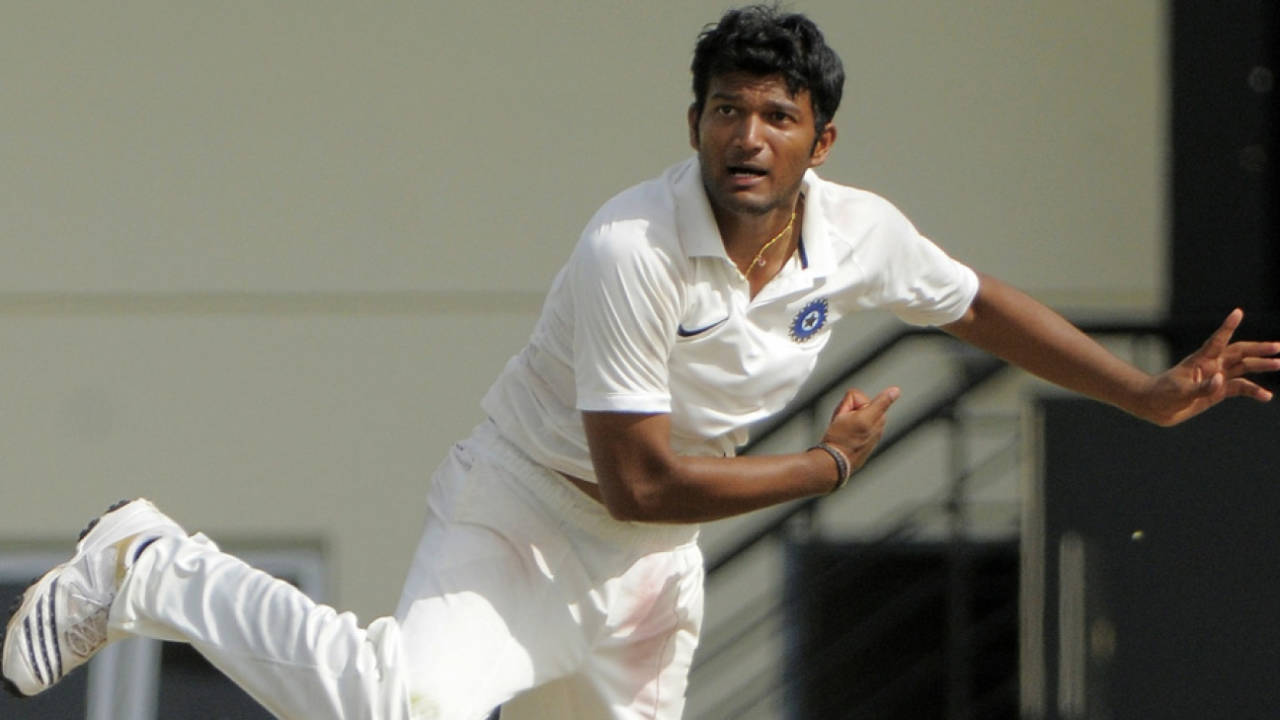 Jalaj Saxena picked up three wickets for India A, West Indies A v India A, 3rd unofficial Test, St Lucia, 2nd day, June 17, 2012