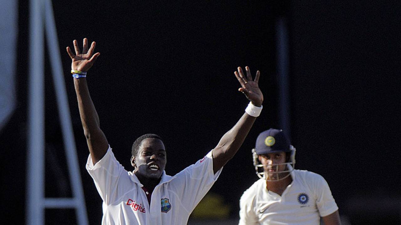 Kevin McClean had Manoj Tiwary lbw, West Indies A v India A, 3rd unofficial Test, St Lucia, 3rd day, June 17, 2012