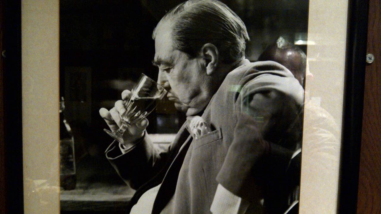 A picture of John Arlott at Brett's restaurant in Leeds