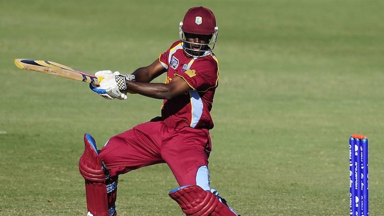 Anthony Alleyne plays a square-drive, India v West Indies, Group C, ICC Under-19 World Cup 2012, Townsville, August 12, 2012