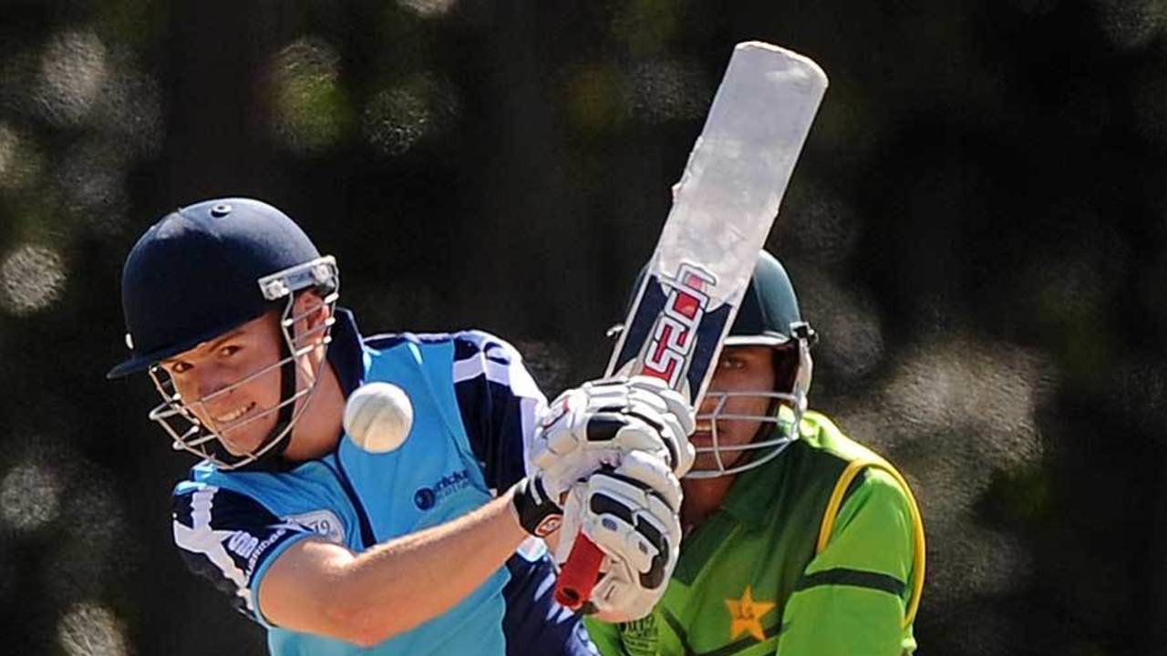 Ross McLean goes after one, Scotland v Pakistan, Group B, ICC Under-19 World Cup 2012, Buderim, August 13, 2012