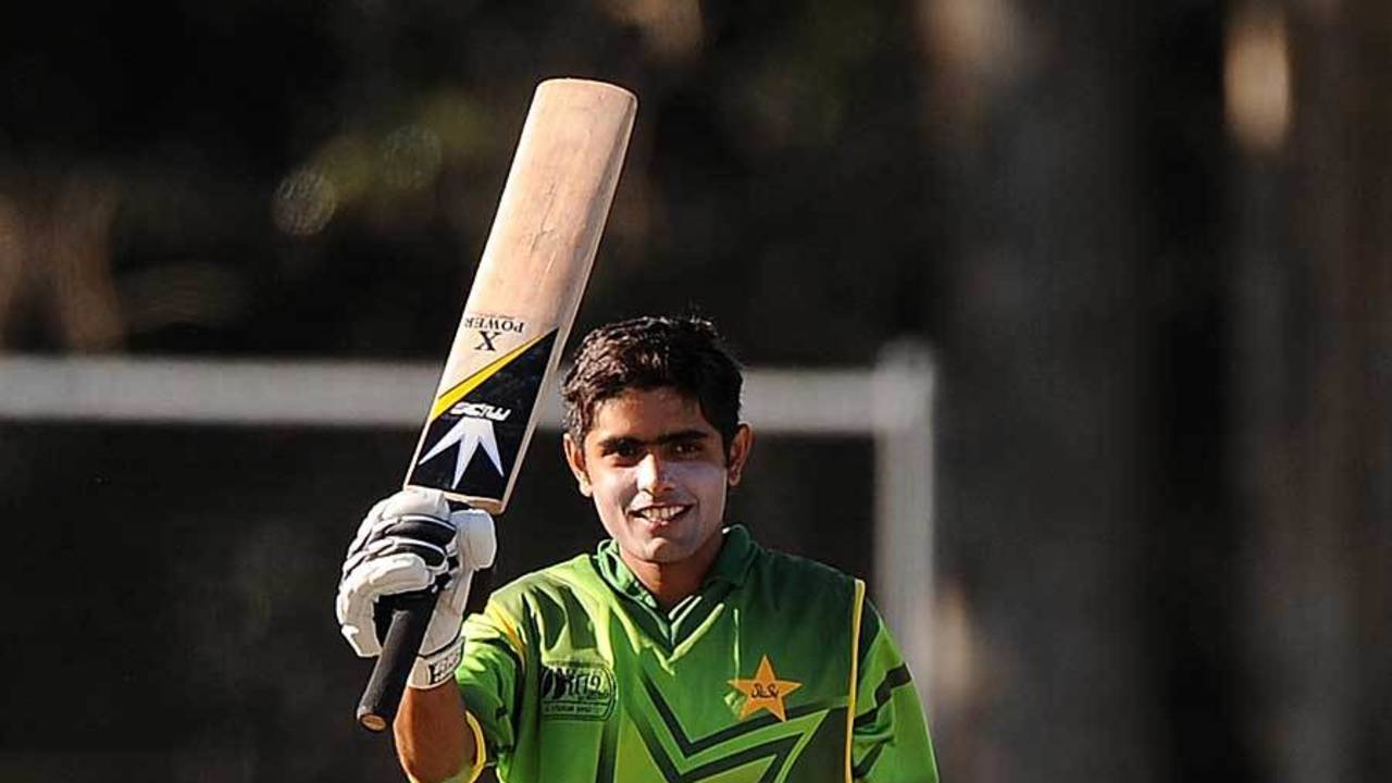 Babar Azam acknowledges the applause for his century, Scotland v Pakistan, Group B, ICC Under-19 World Cup 2012, Buderim, August 13, 2012