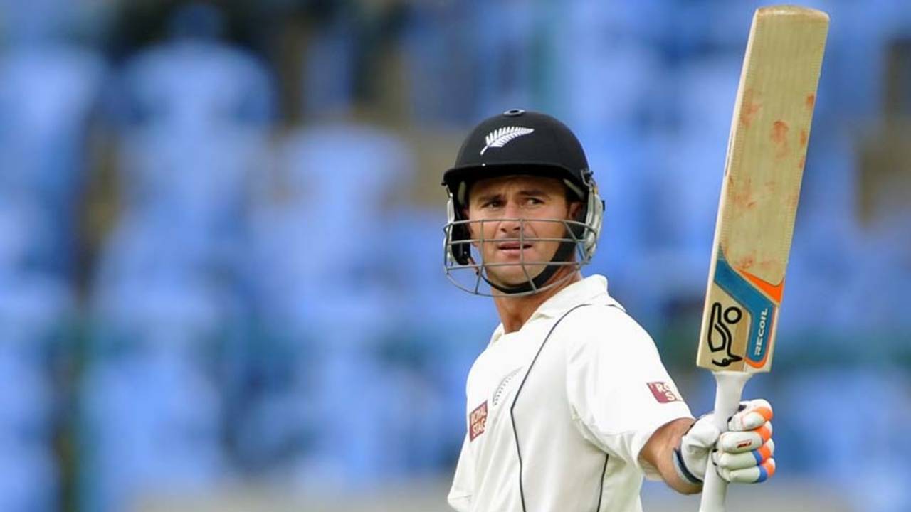 Kruger van Wyk scored an unbeaten half-century, India v New Zealand, 2nd Test, Bangalore, 1st day, August 31, 2012
