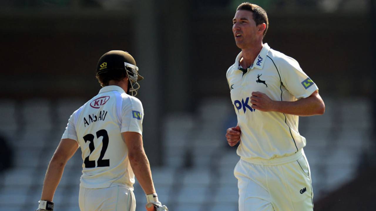 Ben Phillips removed Zafar Ansari for 3, Surrey v Nottinghamshire, County Championship, Division One, The Oval, September, 4, 2012