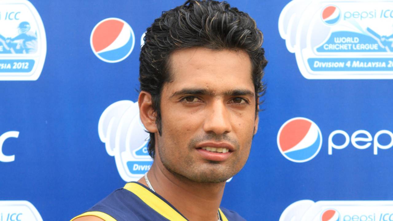 Nepal's Amrit Bhattarai with the man-of-the-match award, Nepal v Singapore, ICC World Cricket League Division Four 2012, Kuala Lumpur, September 3, 2012