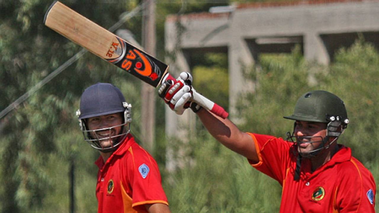 Spain's Tariq Ali  (right) smashed an unbeaten 150 in a Twenty20 game, Estonia v Spain, European Championship Division Two Twenty20, Corfu, September 4, 2012