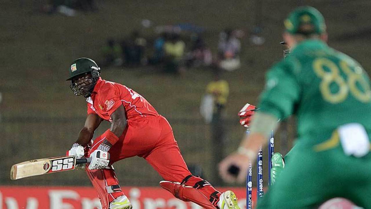 Stuart Matsikenyeri made 11, South Africa v Zimbabwe, World T20 2012, Group C, Hambantota, September 20, 2012