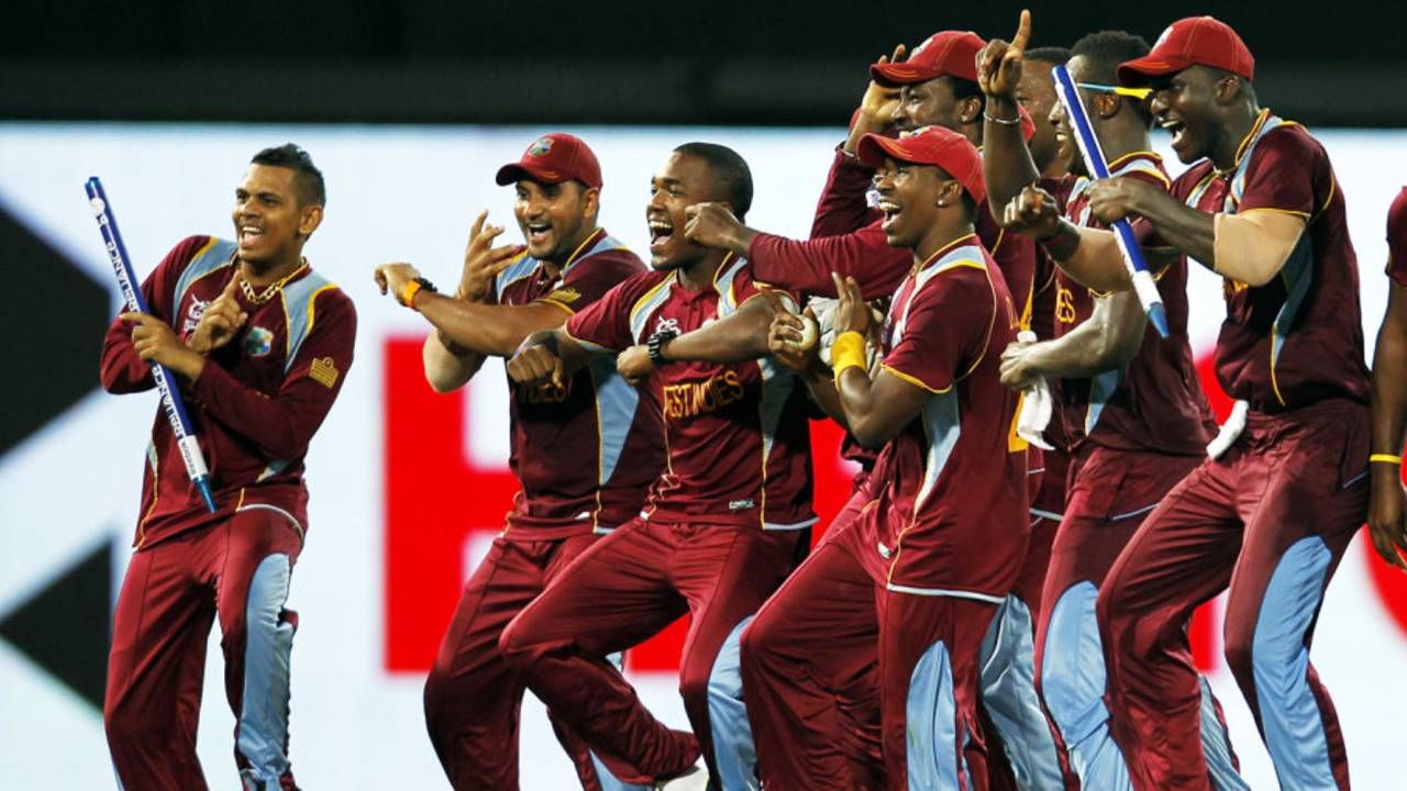 West Indies celebrate their victory, 'Gangnam' style, Sri Lanka v West Indies, final, World Twenty20, Colombo, October 7, 2012