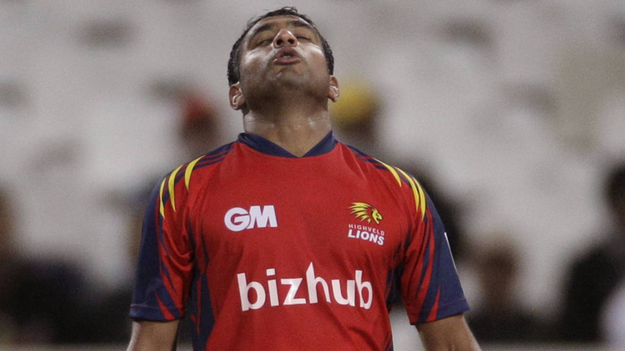 Gulam Bodi celebrates his half-century, Chennai Super Kings v Lions, Group B, Champions League Twenty20, Cape Town, October 16, 2012