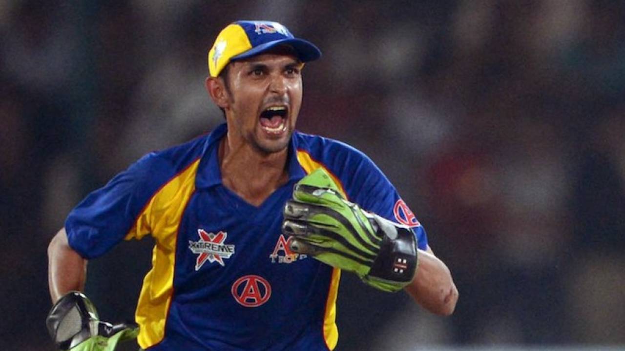 Zulqarnain Haider celebrates a wicket, Pakistan All Star XI v International XI, Karachi, October 21, 2012