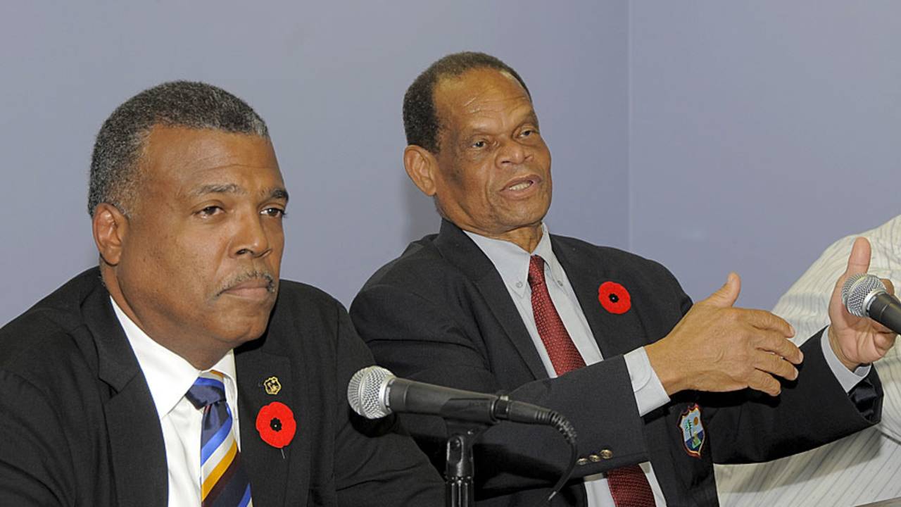 WICB CEO Michael Muirhead and president Julian Hunte speak at the Introductory Media Conference 