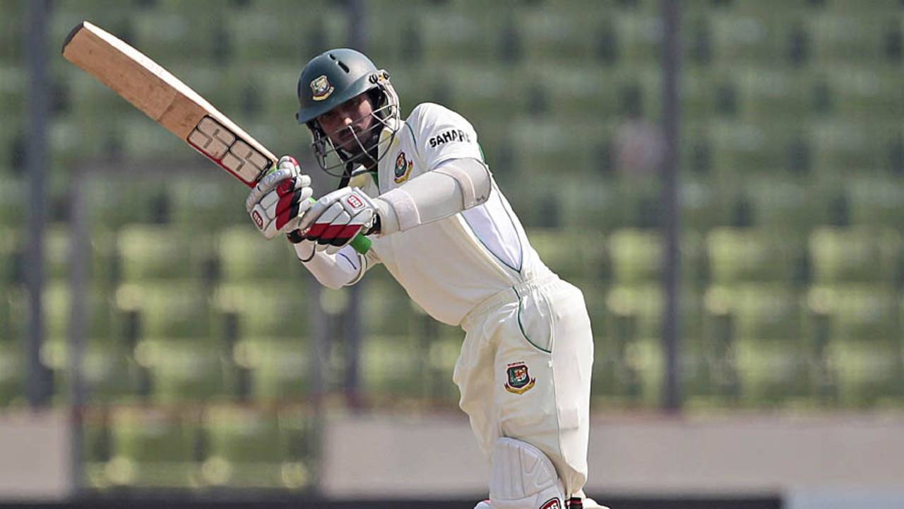 Naeem Islam plays through the leg side, Bangladesh v West Indies, 1st Test, Mirpur, 3rd day, November 15, 2012