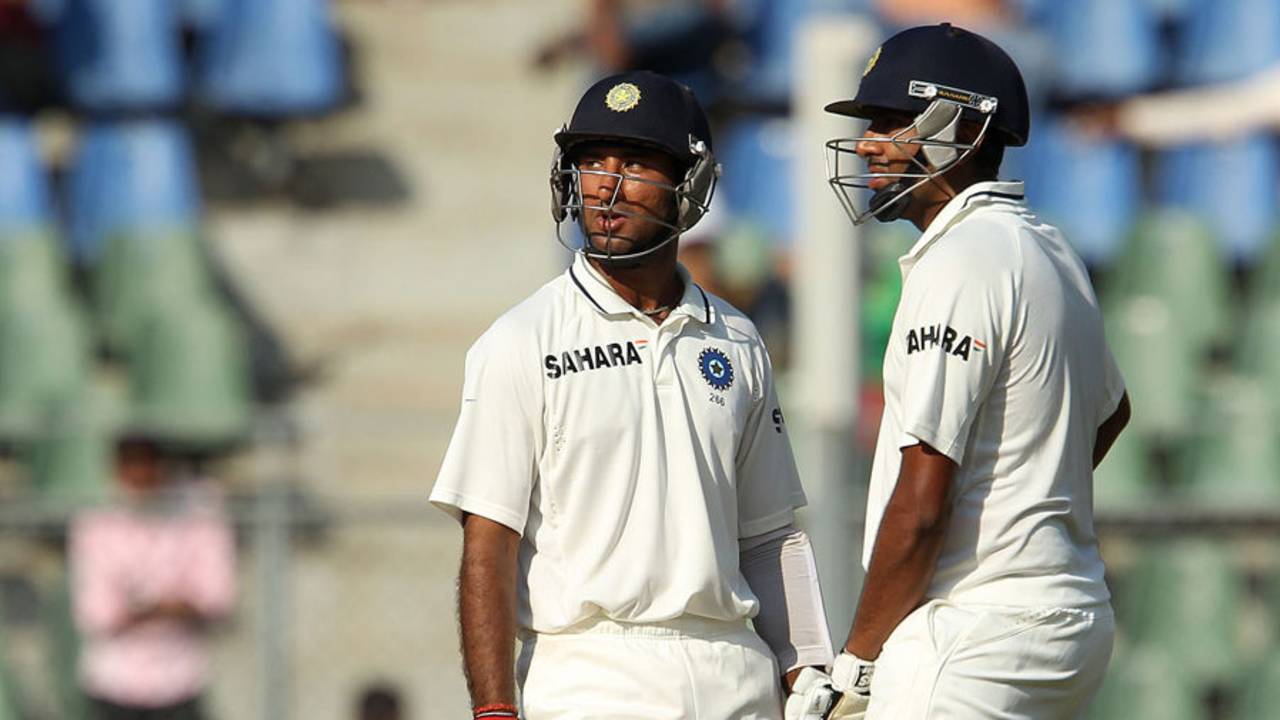 Cheteshwar Pujara and R Ashwin added 97 runs on day one, India v England, 2nd Test, Mumbai, 1st day, November 23, 2012