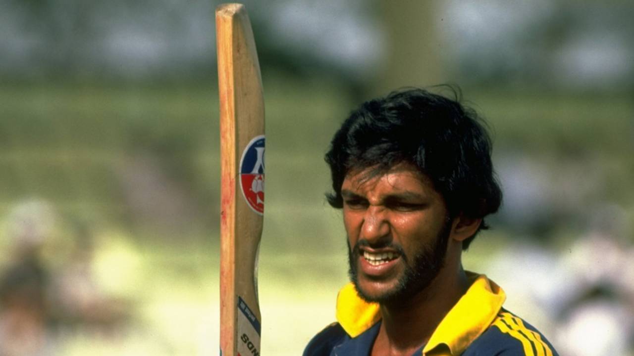 Ravi Ratnayeke bats against India, India v Sri Lanka, Rothmans Asia Cup, Sharjah, April 8, 1984