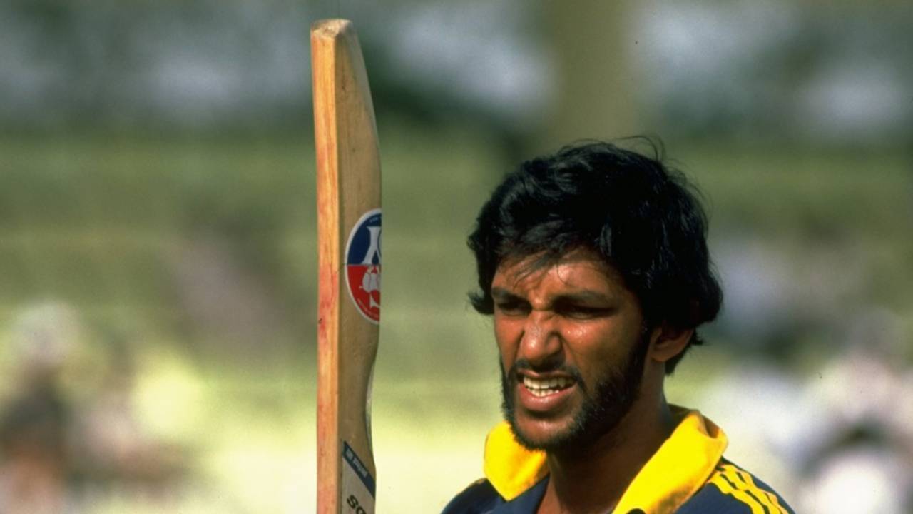 Ravi Ratnayeke bats against India, India v Sri Lanka, Rothmans Asia Cup, Sharjah, April 8, 1984