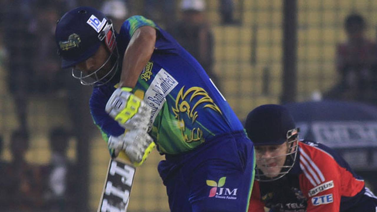 Nazmul Hosain Milon steered Sylhet Royals to victory with an unbeaten 45, Sylhet Royals v Rangpur Riders, Bangladesh Premier League, Chittagong, January 31, 2013