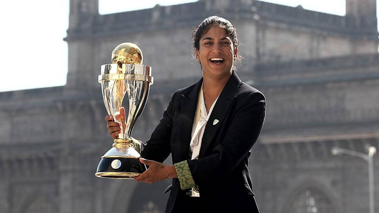 Lisa Sthalekar with the World Cup trophy, Australia v West Indies, Final, Women's World Cup 2013, Mumbai, February 18, 2013