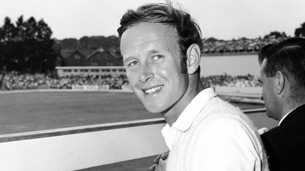 Derek Underwood looks at photographs of his ten wickets, England v Australia, 4th Test, Headingley, 3rd day, July 29, 1972