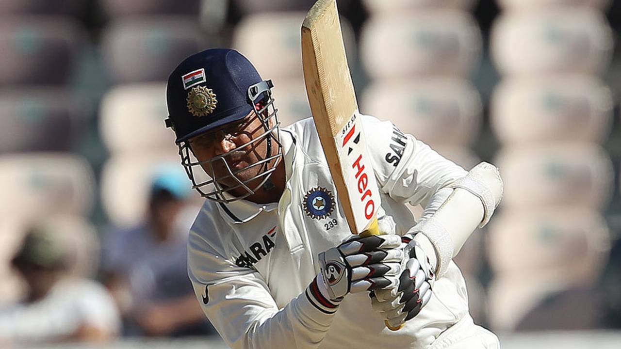Virender Sehwag was out early on day two for 6, India v Australia, 2nd Test, Hyderabad, 2nd day, March 3, 2013