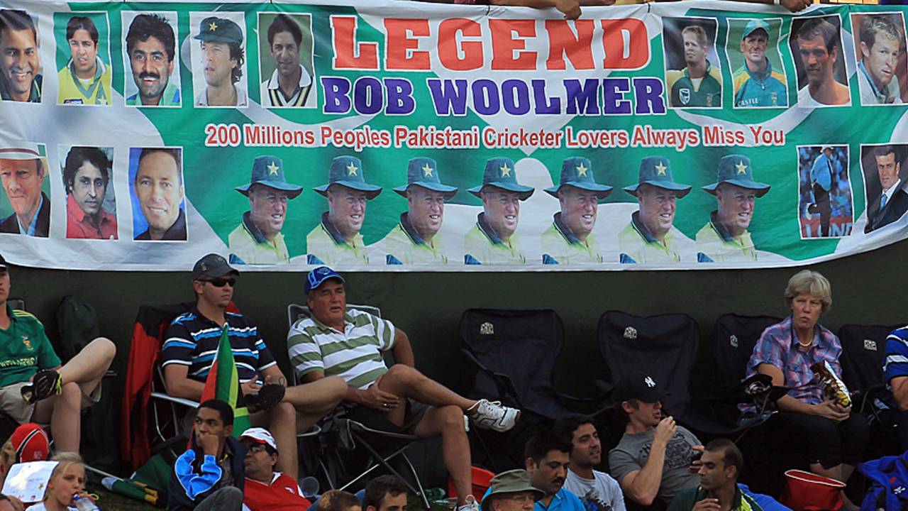 The crowd pays tribute to Bob Woolmer