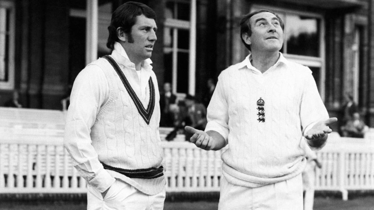 Ian Chappell and Ray Illingworth check the weather conditions, England v Australia, 2nd Test, Lord,s 1st day, June 22, 1972