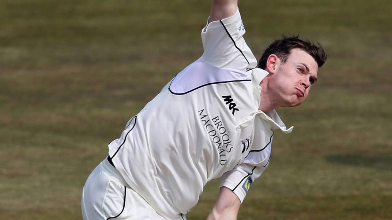 James Harris bowls on his Middlesex debut, Nottinghamshire v Middlesex, County Championship, Division One, Trent Bridge, 1st day, April 10, 2013