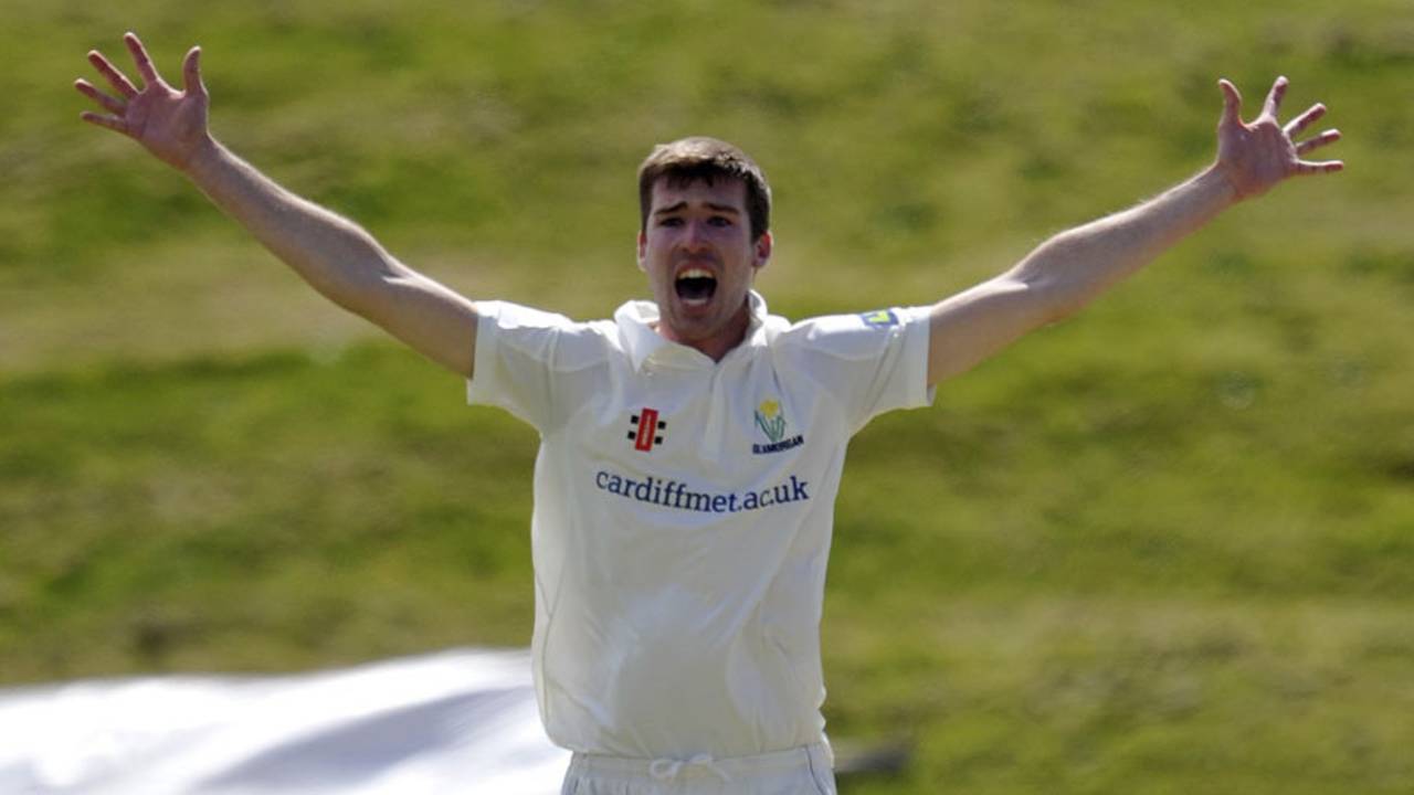 John Glover took 3 for 29, Glamorgan v Lancashire, County Championship, Division Two, Colwyn Bay, 1st day, May 1, 2012