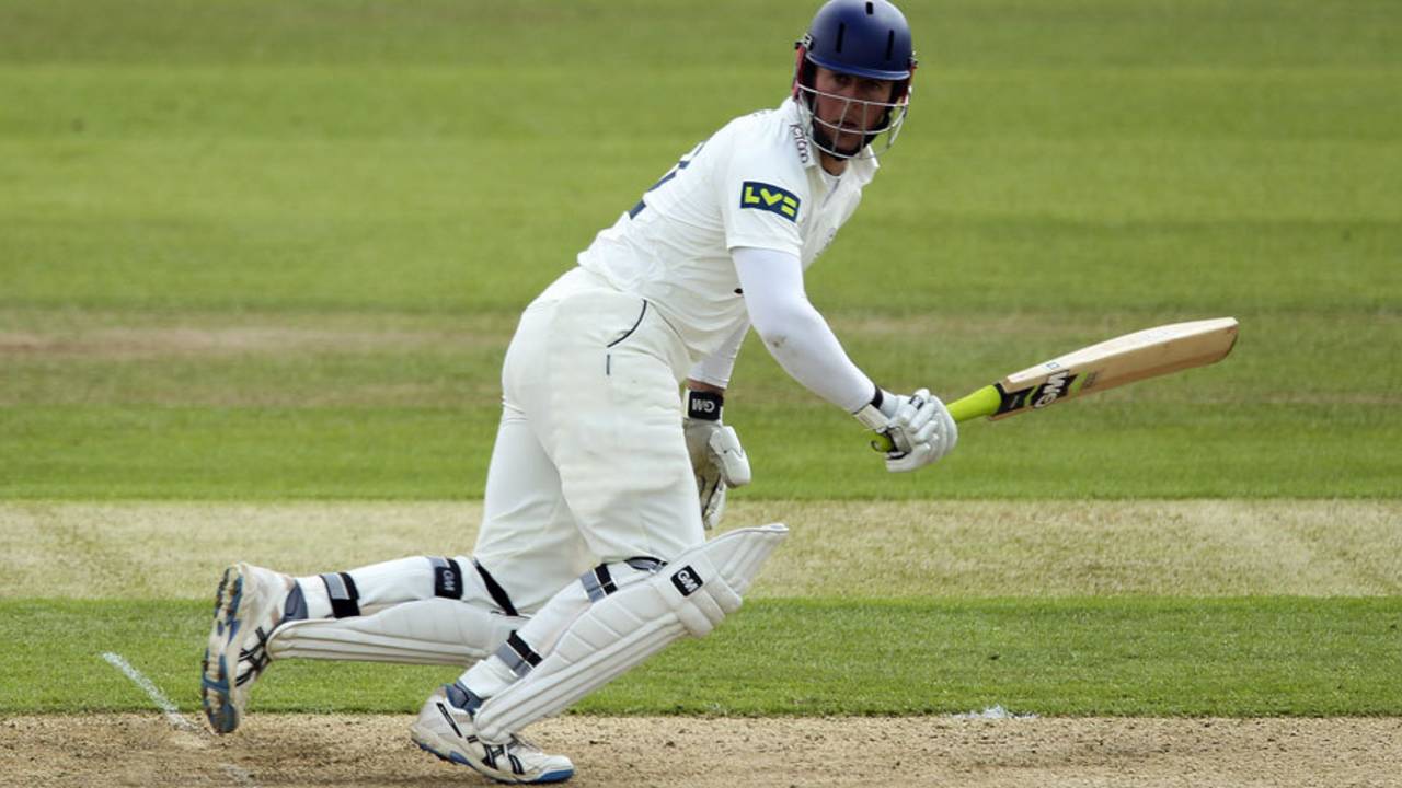 Joe Sayers turns the ball off his pads, Warwickshire v Yorkshire, County Championship, Division One, Edgbaston, 2nd day, May 16, 2013