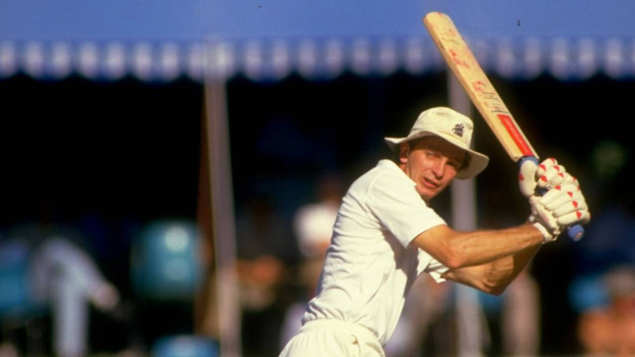 David Gower flicks behind square on his way to 68, Prime Minister's XI v England XI, Canberra, December 23, 1986