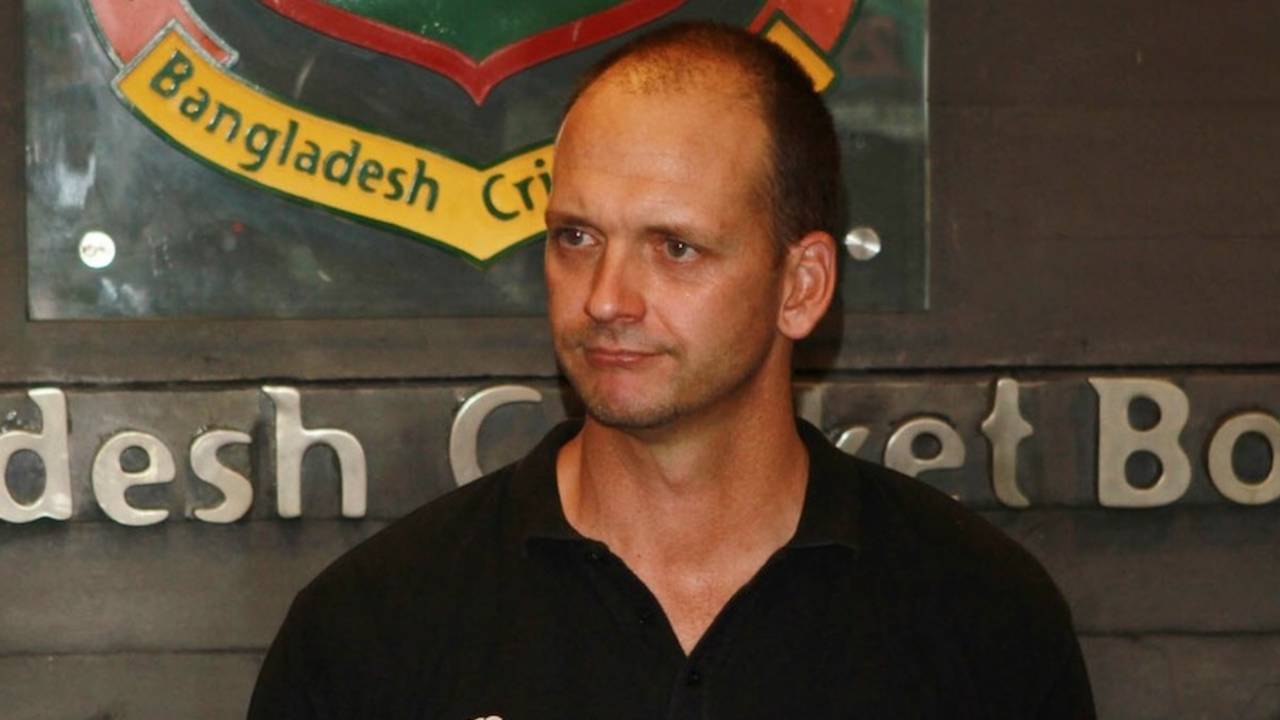Shane Jurgensen addresses the press at the Shere Bangla National Stadium, Dhaka, June 11, 2013