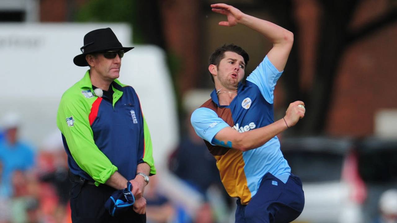 Dan Redfern took the crucial wicket of Joe Burns, Leicestershire v Derbyshire, Friends Life t20, North Group, Grace Road, June, 29, 2013