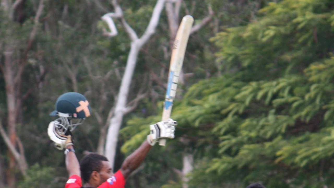Ronald Tari made 102 off 166 balls, Samoa v Vanuatu, East Asia-Pacific Under-19 Championship, Buderim, July 5, 2013