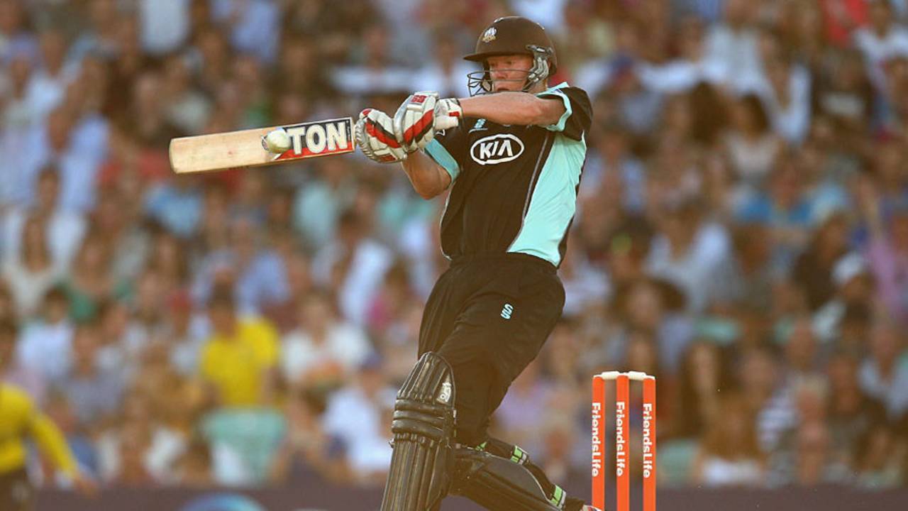 Kevin O'Brien pulls, Surrey v Hampshire, FLt20, South Group, The Oval, July 19, 2013