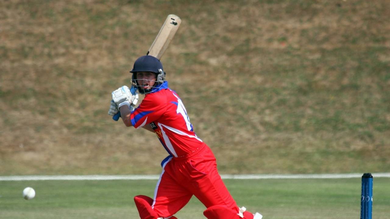 Luke Gallichan during his knock of 72, Jersey v Kuwait, ICC World Cricket League Division Six, St Saviour, July 21, 2013