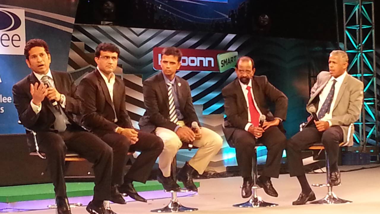 Sachin Tendulkar speaks at a Karnataka State Cricket Association event