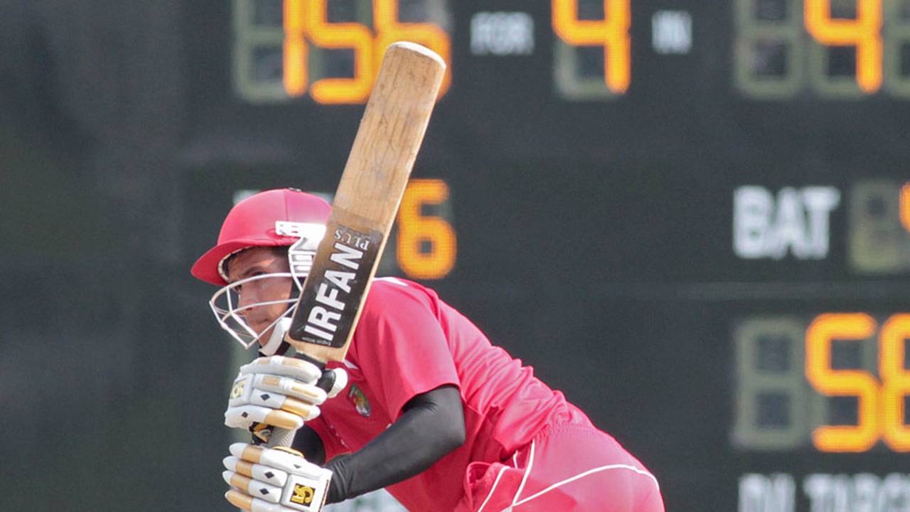 Anish Param plays a shot against Sri Lanka Under-23