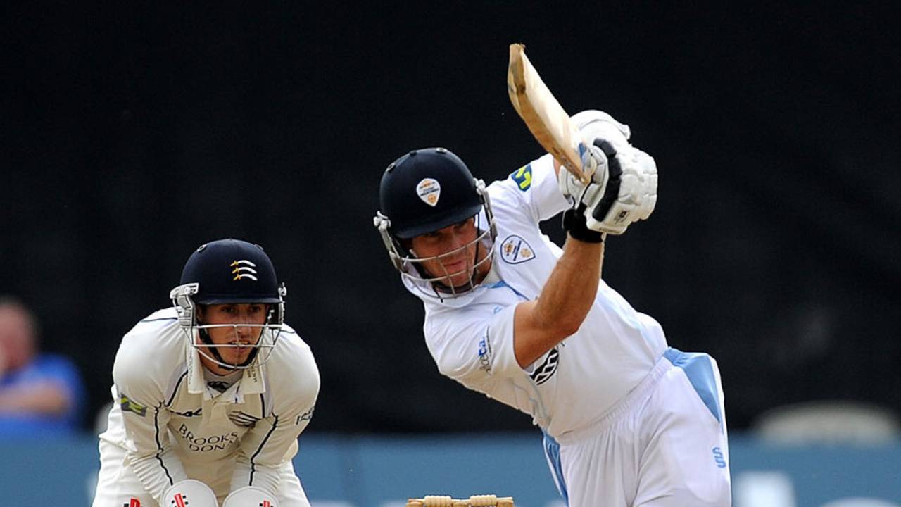 Richard Johnson made a vital half-century, Derbyshire v Middlesex, County Championship, Division One, Derby, 3rd day, August 22, 2013