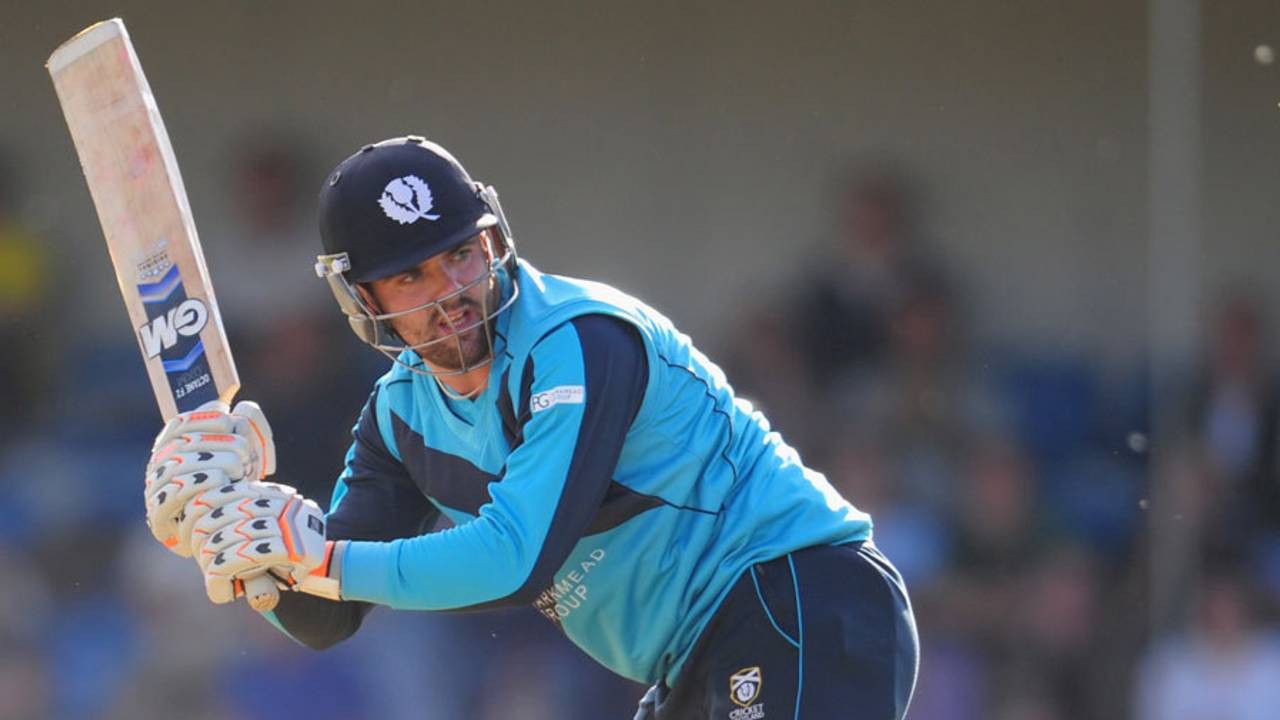 Gordon Goudie whips one off his pads, Scotland v Australia, only ODI, Edinburgh, September 3, 2013