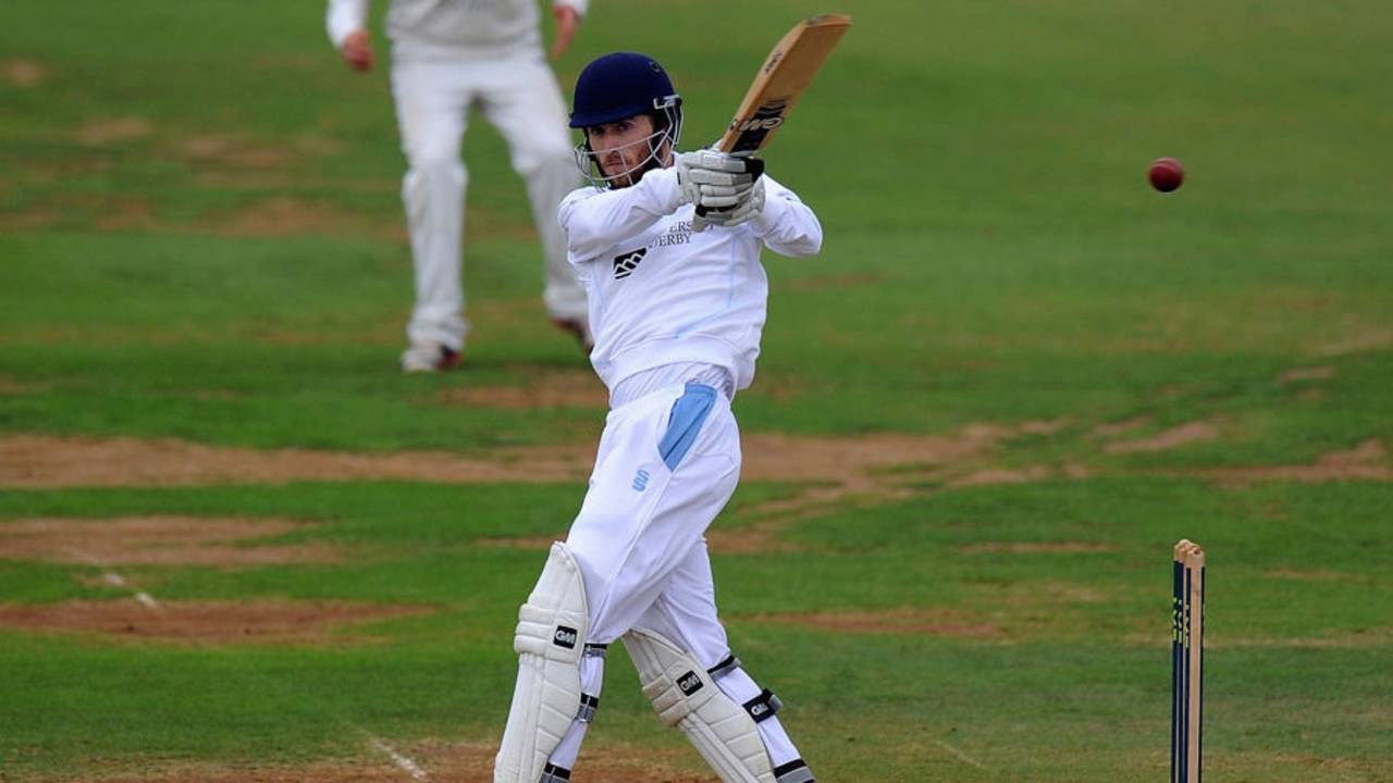 Paul Borrington top scored for Derbyshire, Derbyshire v Durham, County Championship, Division One, Derby, 2nd day, September, 12, 2013
