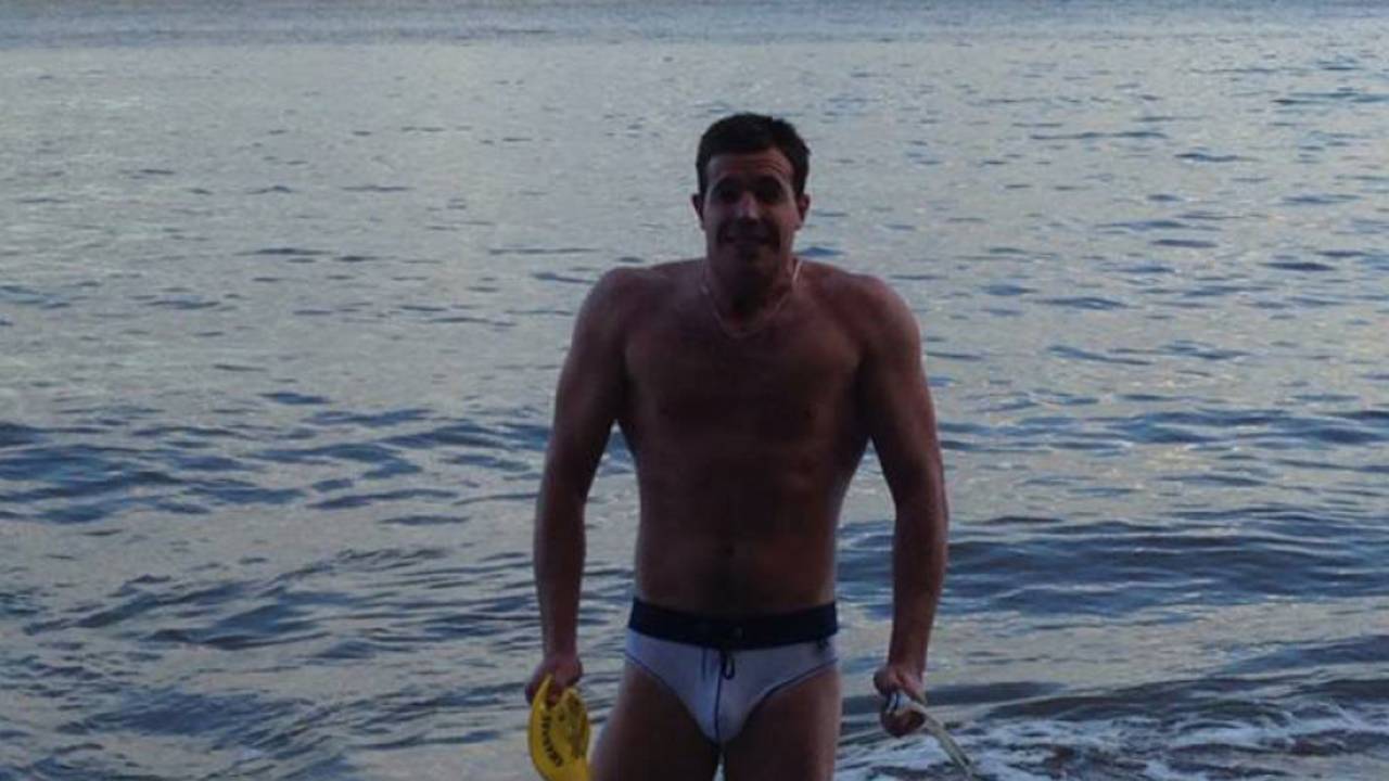 Adam Shantry during training for his English Channel swim, September 24, 2013