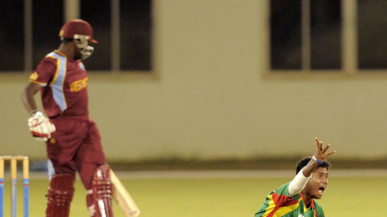 Rahatul Ferdous took three wickets for nine runs, West Indies U-19 v Bangladesh U-19, 3rd Youth ODI, Providence, October 11, 2013