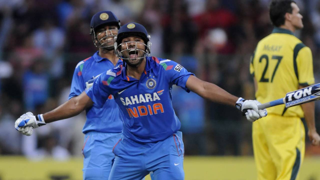 Rohit Sharma became the third batsman to score a double-ton in ODIs, India v Australia, 7th ODI, Bangalore, November 2, 2013