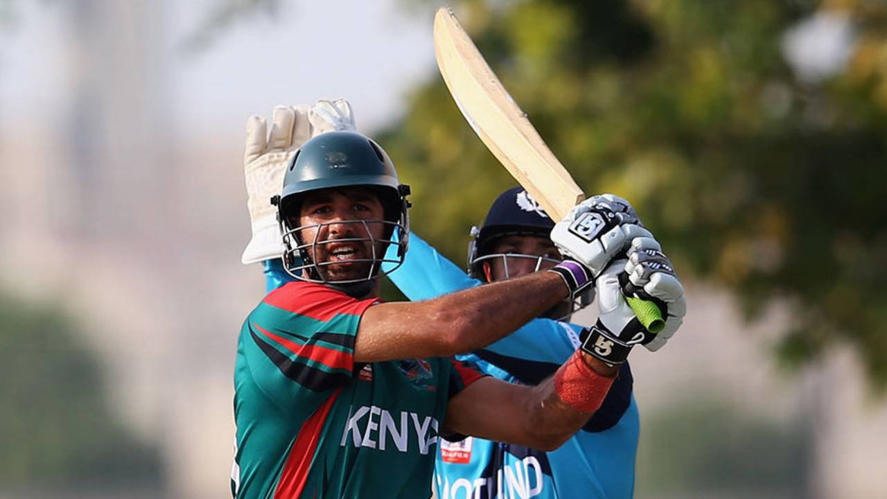 Ragheb Aga struck an unbeaten 52 off 25 balls, Scotland v Kenya, ICC World Twenty20 Qualifiers, Group B, Dubai, November 19, 2013