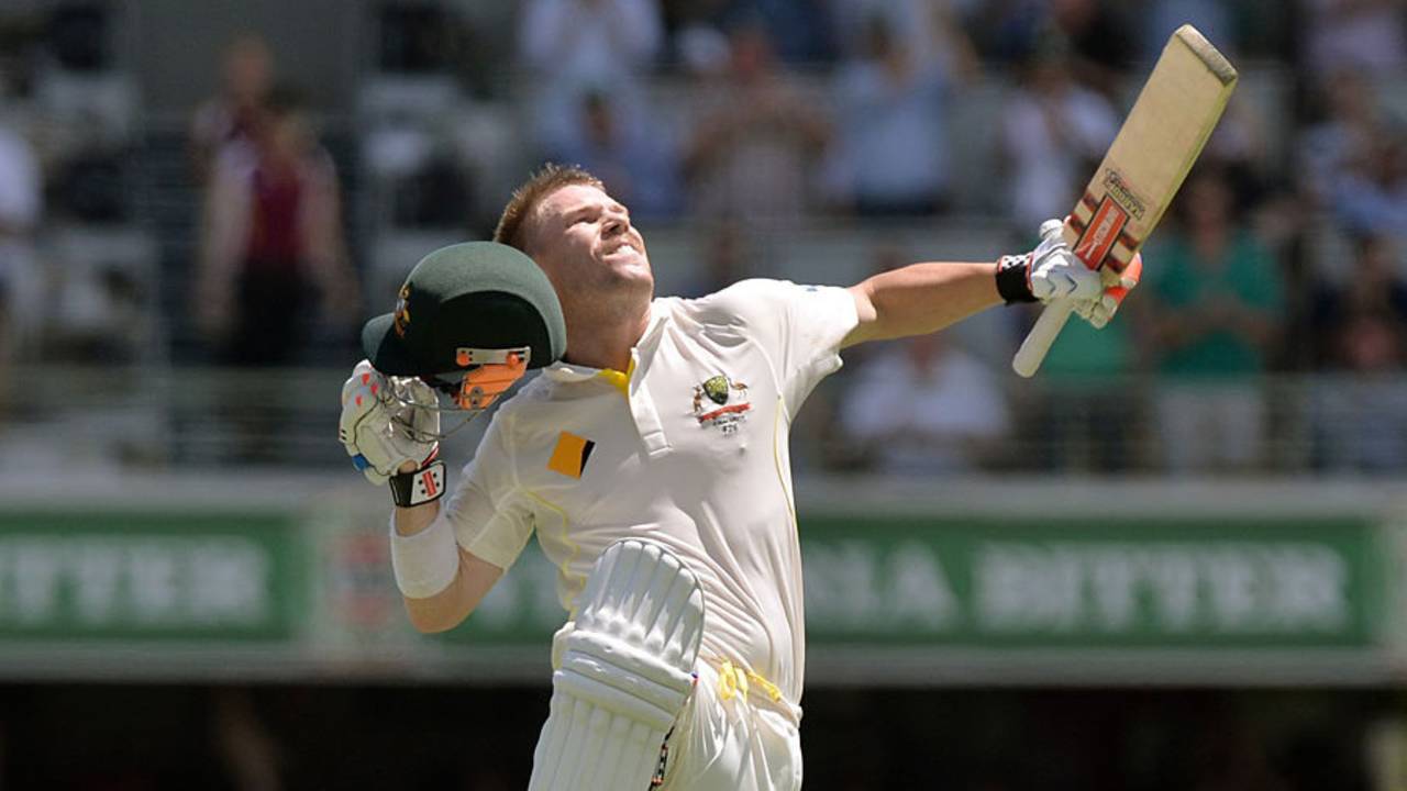 Jumping for joy: David Warner completes his first Ashes hundred&nbsp;&nbsp;&bull;&nbsp;&nbsp;PA Photos