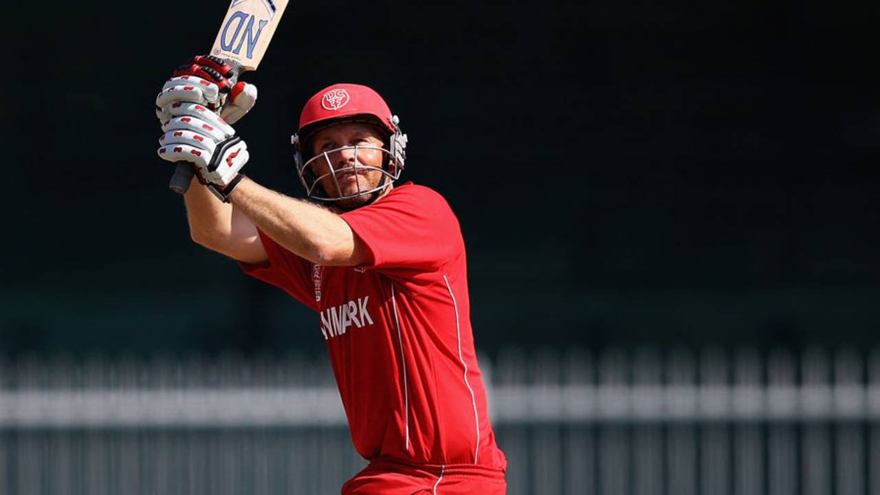 Carsten Pedersen finished unbeaten on 42 off 50 balls, United States of America v Denmark, ICC World Twenty20 Qualifier, 15th place play-off, Sharjah, November 26, 2013