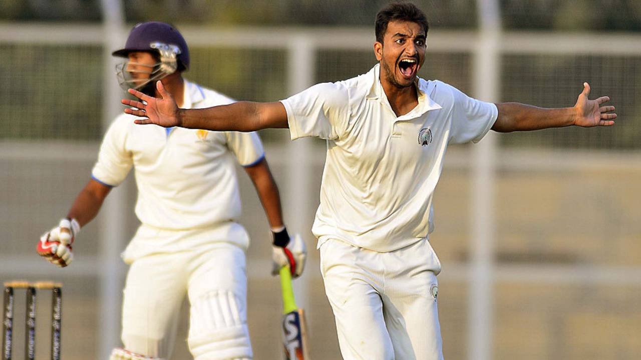 File photo: Harshal Patel claimed a five-for and a fifty to sweep Jammu & Kashmir aside