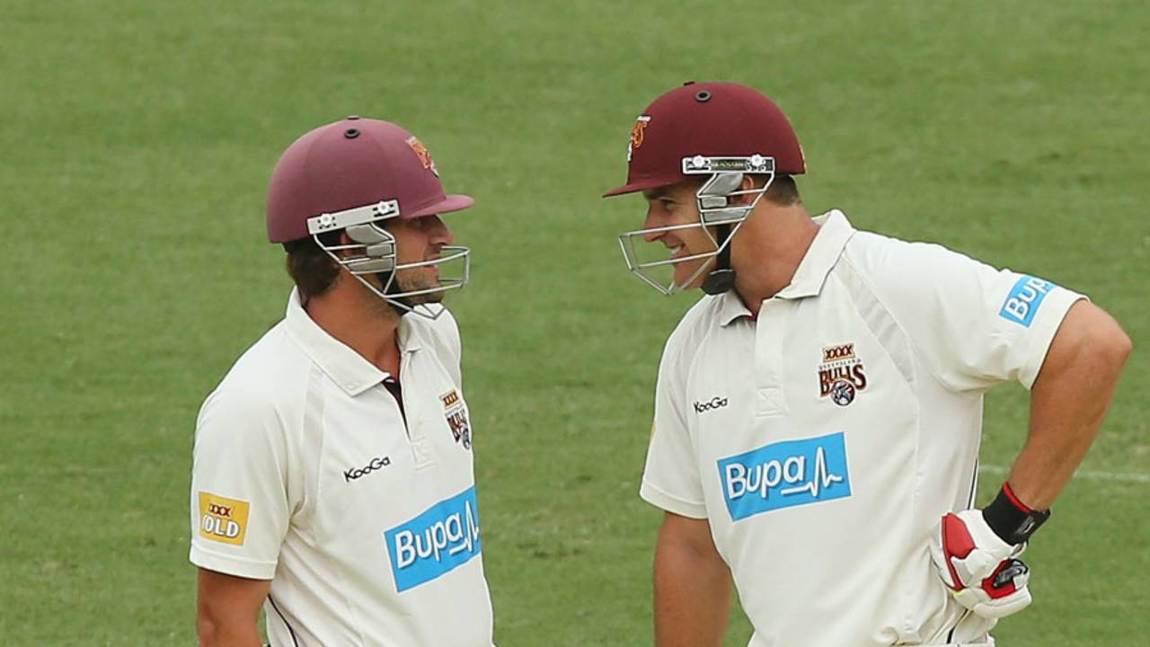 Joe Burns and Luke Pomersbach added 193 for the opening wicket, Queensland v Victoria, Sheffield Shield, Brisbane, 3rd day, December 10, 2013
