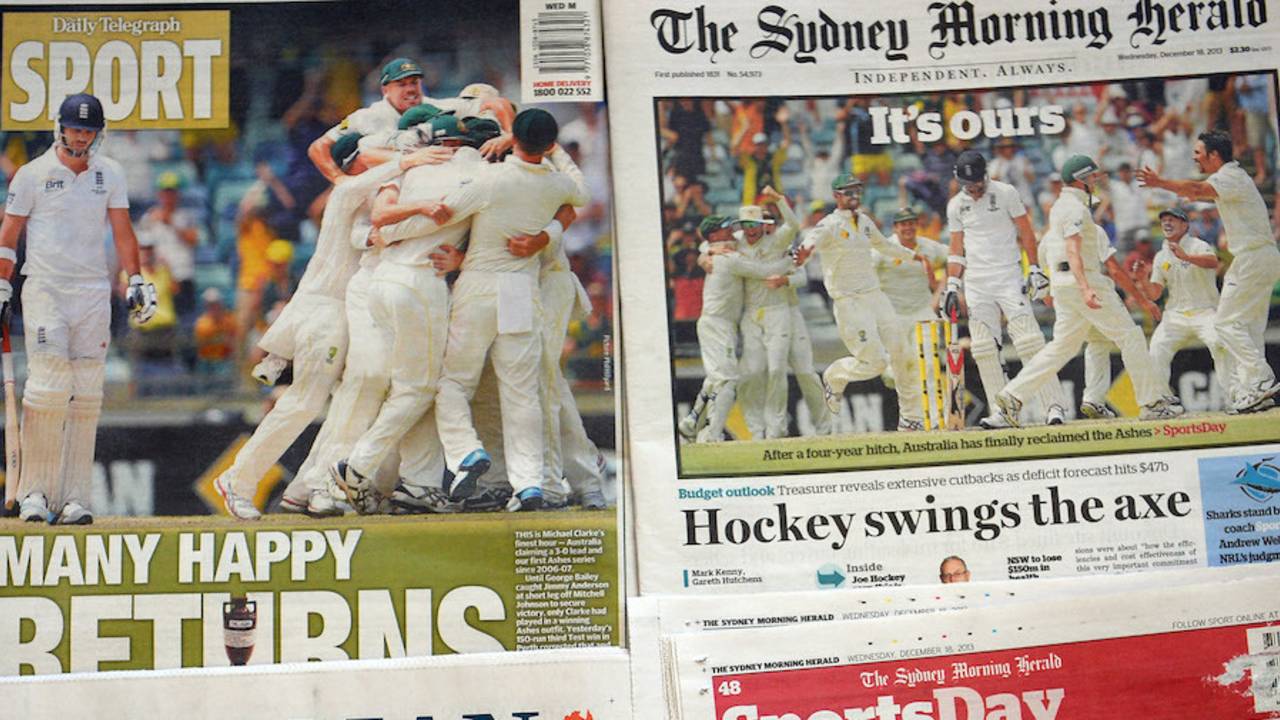 The Ashes winners adorn the pages in Australian newspapers, December 18, 2013